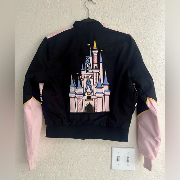 Her Universe Walt Disney World Bomber Pink & Black Racing Jacket XS - Picture 3 of 13